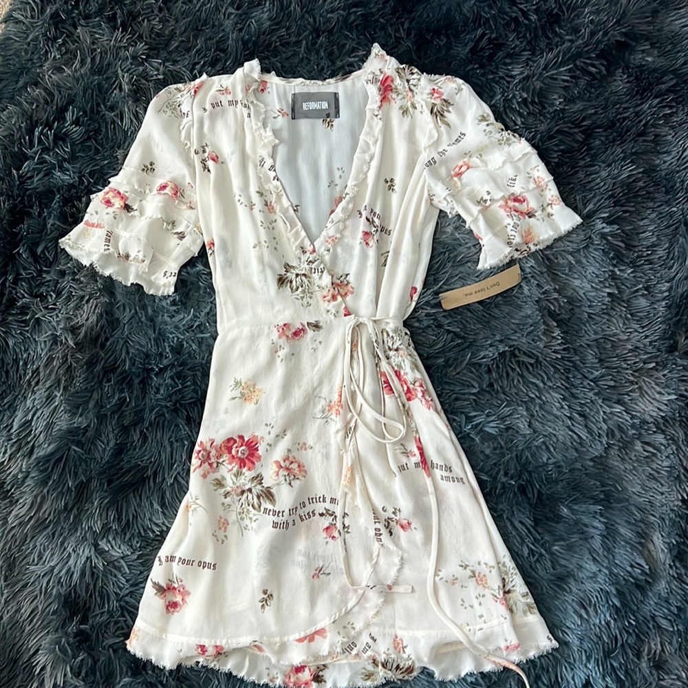 Reformation Floral Wrap Dress